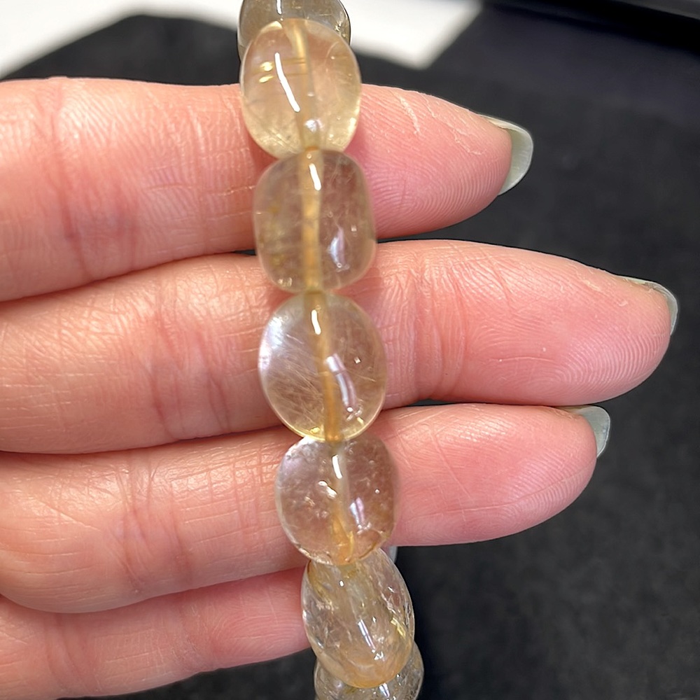 Natural Golden Rutilated Quartz bracelet - Picture 3 of 4